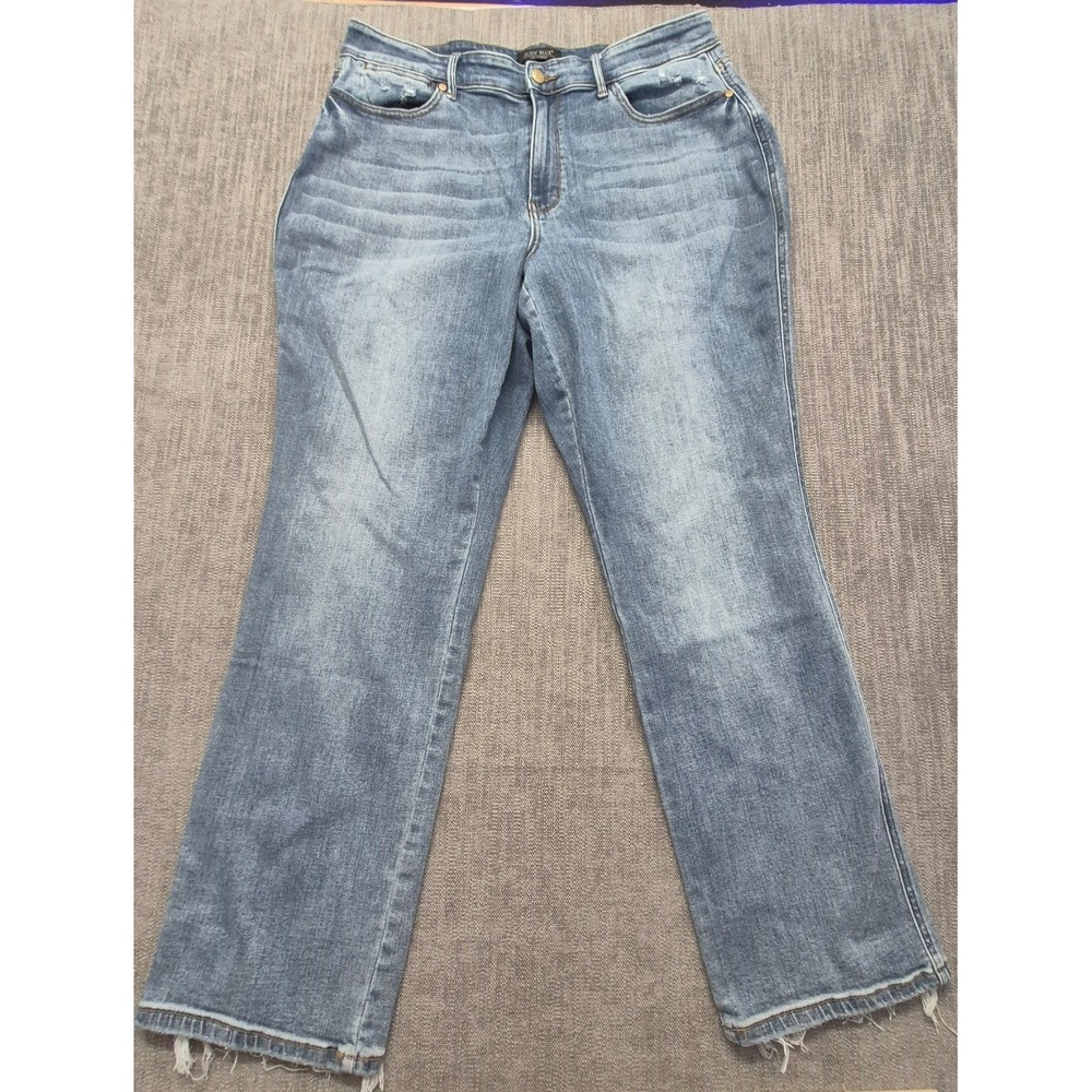 Judy Blue Dad Jeans women's 18W denim light wash stretch cotton blend high rise